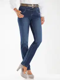 Bequeme Jeans INSPIRATIONEN Gr. 54, Normalgren, blau (blue, stone, washed) Damen Jeans