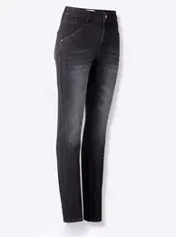 Bequeme Jeans CASUAL LOOKS Gr. 54, Normalgren, schwarz (black denim) Damen Jeans