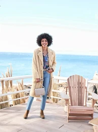 Wintermantel Gr. 42, beige (sand) Damen Mntel