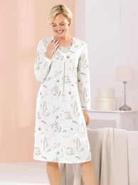 Nachthemd WSCHEPUR Nachthemd Gr. 44/46, Normalgren, beige (champagner, bedruckt) Damen Kleider