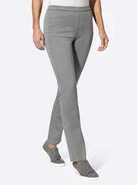 Bequeme Jeans CASUAL LOOKS Gr. 19, Kurzgren, grau (steingrau), Damen, 97% Baumwolle, 3% Elasthan, unifarben, Jeans
