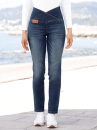 Bequeme Jeans CASUAL LOOKS Gr. 52, Normalgren, blau (blue, stone, washed) Damen Jeans