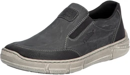 Slipper , Herren, Gr. 41, grau (grau, schwarz), Lederimitat, sportlich, Schuhe, Slip-on Sneaker, Halbschuh, Schlupfschuh mit beidseitigem Gummizug