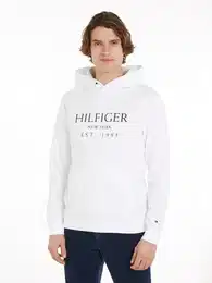Hoodie BIG HILFIGER HOODY , Herren, Gr. XXL, wei, Sweatware, Obermaterial: 63% Baumwolle, 37% Polyester, casual, Langarm, Sweatshirts, mit kontrastfarbenen Print