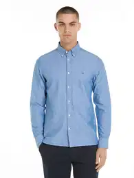 Langarmhemd OXFORD DOBBY SF SHIRT Gr. S, N-Gr, blau (vibrant indigo) Herren Hemden