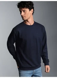 Sweatshirt Sweatshirt in Waffeloptik , Herren, Gr. M, blau (navy), 100% Baumwolle, casual, Sweatshirts