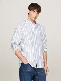 Langarmhemd MULTI STRIPE OXFORD RF SHIRT , Herren, Gr. XXXL, N-Gr, bunt (cloudy blau, rouge, multi), Web, Obermaterial: 100% Baumwolle, gestreift, casual, regular fit, Langarm, Hemden