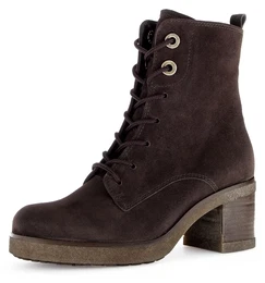 Schnrstiefelette Milano Gr. 38, braun (dunkelbraun) Damen Schuhe Blockabsatz, Schnrboots, Weite G, Sohle in Krepp-Optik