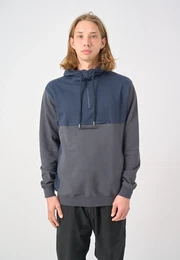 Kapuzensweatshirt Hooded Block , Herren, Gr. M, blau (dunkelblau), 100% Baumwolle, mehrfarbig, casual, normal, ohne Ausschnitt, Langarm, Sweatshirts, im lssigen Color-Blocking-Stil