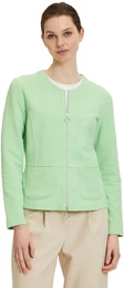 Jackenblazer Shirtblazer mit Reiverschluss , Damen, Gr. 42, grn (grngage), Obermaterial: 75% Baumwolle, 22% Polyester, 3% Elasthan., modisch, tailliert normal, Langarm, Blazer, Reiverschluss