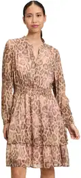 Chiffonkleid mit Stufen Gr. 42, Normalgren, braun (braun, beige) Damen Kleider Muster