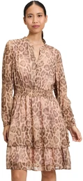 Chiffonkleid mit Stufen Gr. 40, Normalgren, braun (braun, beige) Damen Kleider Muster