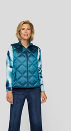 Steppweste Gr. 44, blau (petrol) Damen Westen