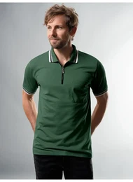 Poloshirt Poloshirt mit Reiverschluss , Herren, Gr. XXL, grn (efeu), 100% Baumwolle, Basic, Kurzarm, Shirts