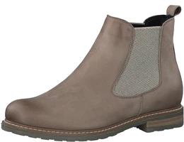 Chelseaboots Gr. 38, grau (taupe) Damen Schuhe Blockabsatz, Stiefelette, Businesschuh, Schlupfboots, Anziehlasche