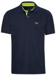 Poloshirt Poloshirt mit Kontrastelementen , Herren, Gr. 5XL, blau (navy), 100% Baumwolle, Basic, Halbarm, Shirts