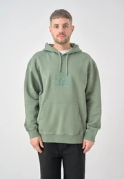 Kapuzensweatshirt Boxy Hooded Residence , Herren, Gr. L, grn (dunkelgrn), 100% Baumwolle, bestickt, casual, normal, ohne Ausschnitt, Langarm, Sweatshirts, im lockeren Schnitt