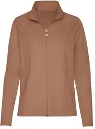 Sweatjacke Jacke mit funkelnden Strass-Steinen , Damen, Gr. S, braun (haselnuss), 55% Polyester, 45% Baumwolle, casual, Sweatjacken