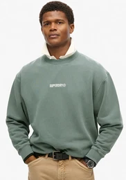 Sweatshirt MICRO LOGO GRAPHIC LOOSE CREW Gr. XXXL, blau (stormy weather blue) Herren Sweatshirts