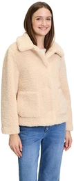 Plschjacke mit Kragen Gr. 34, beige Damen Jacken