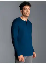 Longsleeve Langarmshirt mit Knopfleiste , Herren, Gr. XXL, blau (night, blau), 100% Baumwolle, casual, Langarm, Shirts