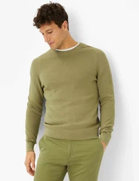 Rundhalspullover Style ROY , Herren, Gr. XXXL (58/60), grn, 44% Baumwolle, 29% Polyacryl, 27% Wolle, Langarm, Pullover