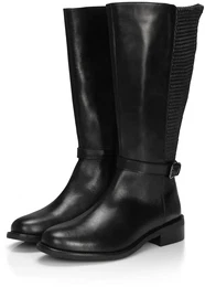 Weitschaftstiefel Groe Gren Gr. 37, XXL-Schaft, schwarz Damen Schuhe aus echtem Leder, mit Zierschnalle
