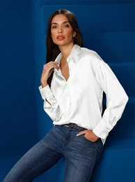 Hemdbluse Gr. 36, beige (ecru) Damen Blusen