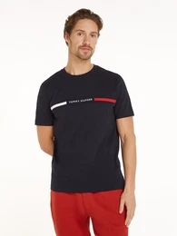 T-Shirt HILFIGER CHEST INSERT TEE , Herren, Gr. XXXL, blau (desert sky), Single Jersey, Obermaterial: 100% Baumwolle, casual, Rundhals, Kurzarm, Shirts