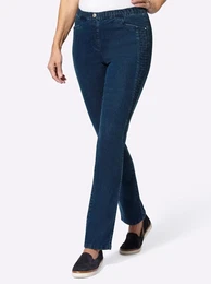 Bequeme Jeans CASUAL LOOKS Gr. 38, Normalgren, blau (blau, stone, washed), Damen, 81% Baumwolle, 17% Polyester, 2% Elasthan, unifarben, Jeans