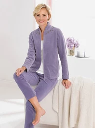 Hausanzug FEEL GOOD Gr. 52/54, lila (lavendel) Damen Homewear-Sets