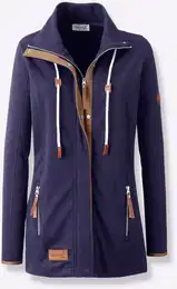 Shirtjacke CASUAL LOOKS Sweatjacke Gr. 48, blau (marine) Damen Shirts