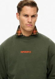 Sweatshirt MICRO LOGO GRAPHIC LOOSE CREW , Herren, Gr. XXL, grn (army khaki), Sweatware, Obermaterial: 80% Baumwolle, 20% Polyester, unifarben, modisch, oversize, Langarm, Sweatshirts