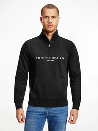 Sweatshirt TOMMY LOGO MOCKNECK , Herren, Gr. XXXL, schwarz, Obermaterial: 70% Baumwolle, 30% Polyester, casual, normal, Langarm Rippbndchen, Sweatshirts