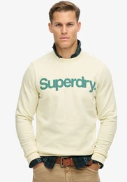 Sweatshirt CLASSIC CORE LOGO SWEATSHIRT , Herren, Gr. XL, beige (oyster cream), Sweatware, Obermaterial: 80% Baumwolle, 20% Polyester, bedruckt, modisch, relaxed fit, Rundhals, Langarm Rippbndchen, Sweatshirts