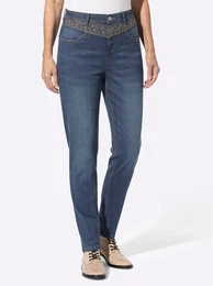 Bequeme Jeans INSPIRATIONEN Gr. 54, Normalgren, blau (blau, stone, washed), Damen, 99% Baumwolle, 1% Elasthan, unifarben, Jeans