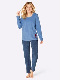Schlafanzug WSCHEPUR Gr. 40/42, blau (himmelblau, jeansblau) Damen Homewear-Sets