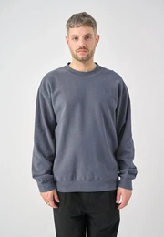 Strickpullover Cozy Crew , Herren, Gr. XL, grau (dunkelgrau), 50% Baumwolle, 50% Polyester, bestickt, casual, normal, Rundhals, Langarm, Pullover, im lockeren Schnitt