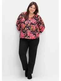 Stretch-Hose Groe Gren Gr. 56, Normalgren, schwarz Damen Hosen mit Shaping-Einsatz und Gummibund