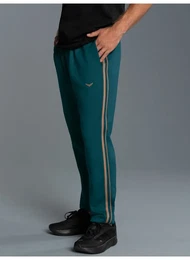 Jerseyhose Jogginghose mit kontrastfarbigen Seitenstreifen , Herren, Gr. XL, US-Gren, blau (saphir), 70% Baumwolle, 30% Polyester, casual, Hosen