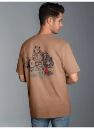 T-Shirt T-Shirt mit groem Bren-Printmotiv , Herren, Gr. XXXL, braun (haselnuss), 100% Baumwolle, Basic, Halbarm, Shirts