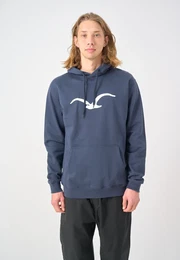 Kapuzensweatshirt Mowe , Herren, Gr. M, blau (dunkelblau, wei), 100% Baumwolle, bedruckt, sportlich, normal, ohne Ausschnitt, Langarm, Sweatshirts, mit Logo-Druck