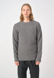 Strickpullover Big Ben Gr. S, grau Herren Pullover im trendigen Ripp-Strick-Design