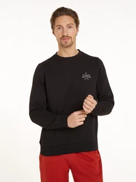 Sweatshirt HILFIGER STACK SWEATSHIRT , Herren, Gr. L, schwarz, Sweatware, Obermaterial: 63% Baumwolle, 37% Polyester, casual, Langarm, Sweatshirts
