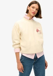 Sweatshirt SUIKA EMBROIDERED LOOSE SWEAT Gr. XL, wei (rice white) Damen Sweatshirts