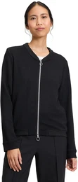Sweatjacke mit Rippbndchen Gr. 46, schwarz Damen Sweatjacken Material