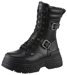 Bikerboots FUSION LACE UP BIKER Gr. 41, schwarz Damen Schuhe Schnrboots, Stiefelette, mit chunky-Laufsohle