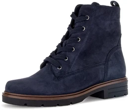Schnrboots Gr. 42, blau (dunkelblau) Damen Schuhe Blockabsatz, Schnrstiefelette, praktischer Innenreiverschluss