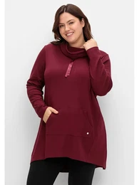 Sweatshirt Groe Gren Gr. 40/42, rot (weinrot) Damen Sweatshirts in A-Linie mit Stehkragen