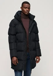 Steppjacke HOODED SPORTS PUFFER MID JKT , Herren, Gr. XXL, blau (eclipse navy), Web, Obermaterial: 100% Polyester, unifarben, modisch, relaxed fit, Langarm, Jacken